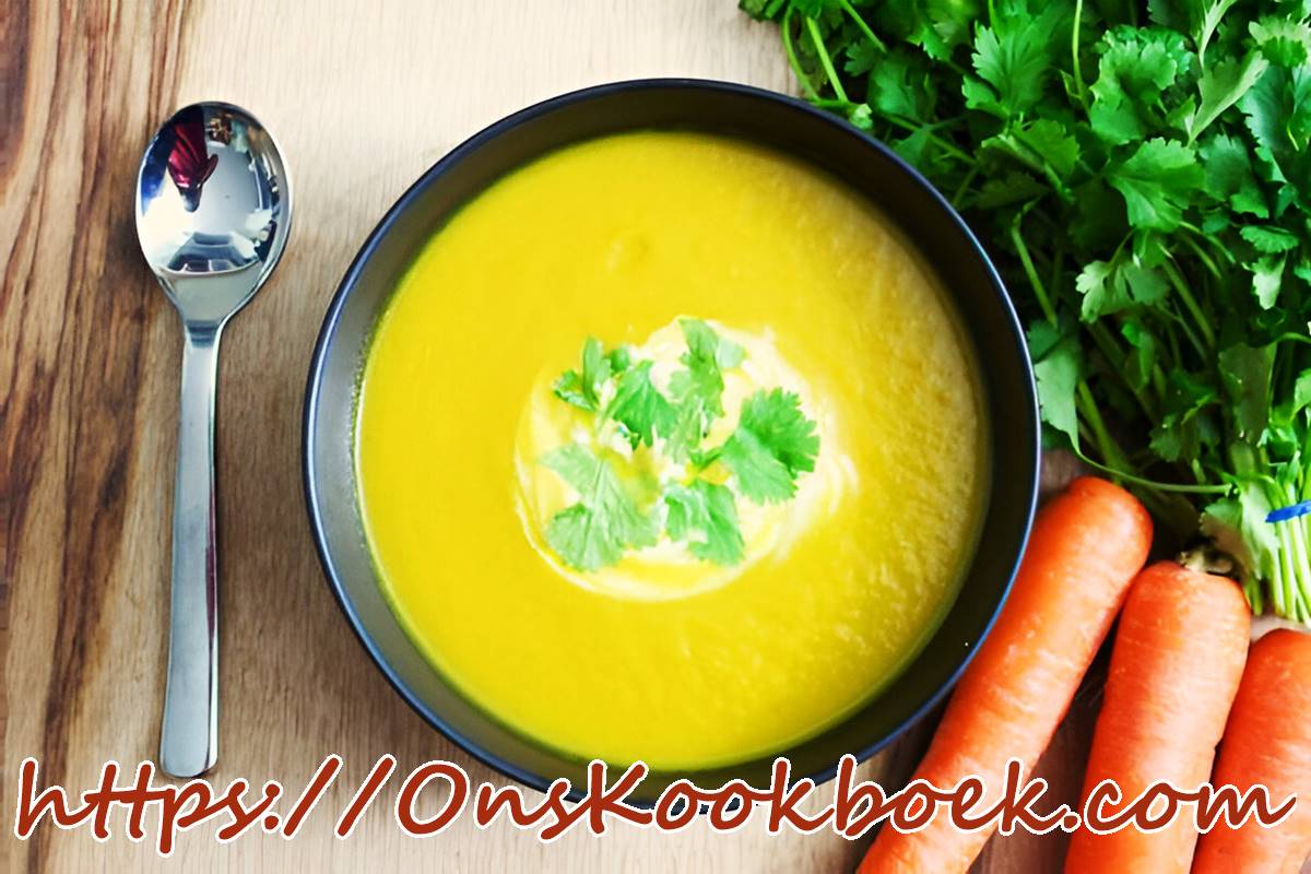 Romige wortelsoep met curry, kokosmelk en koriander