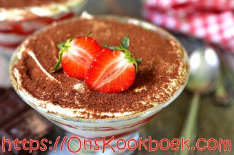 Tiramisu met aardbeien