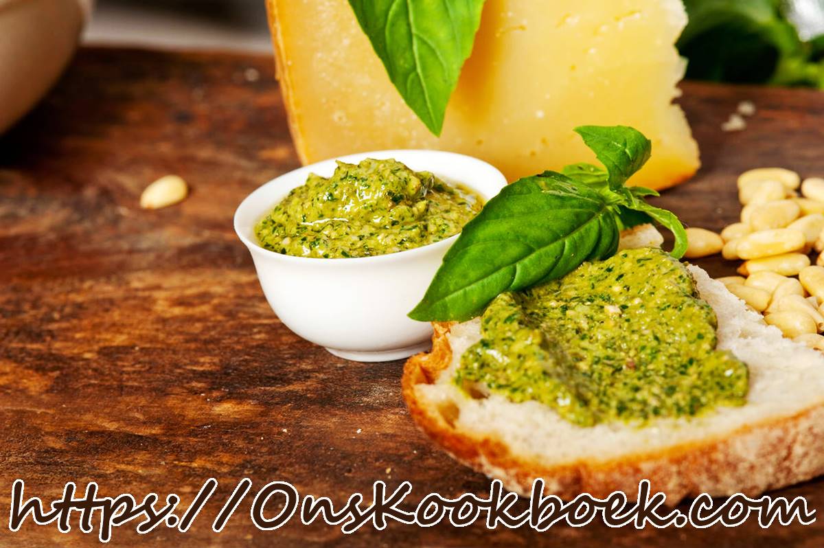 Echte pesto genovese met basilicum, Parmezaan en pijnboompitten